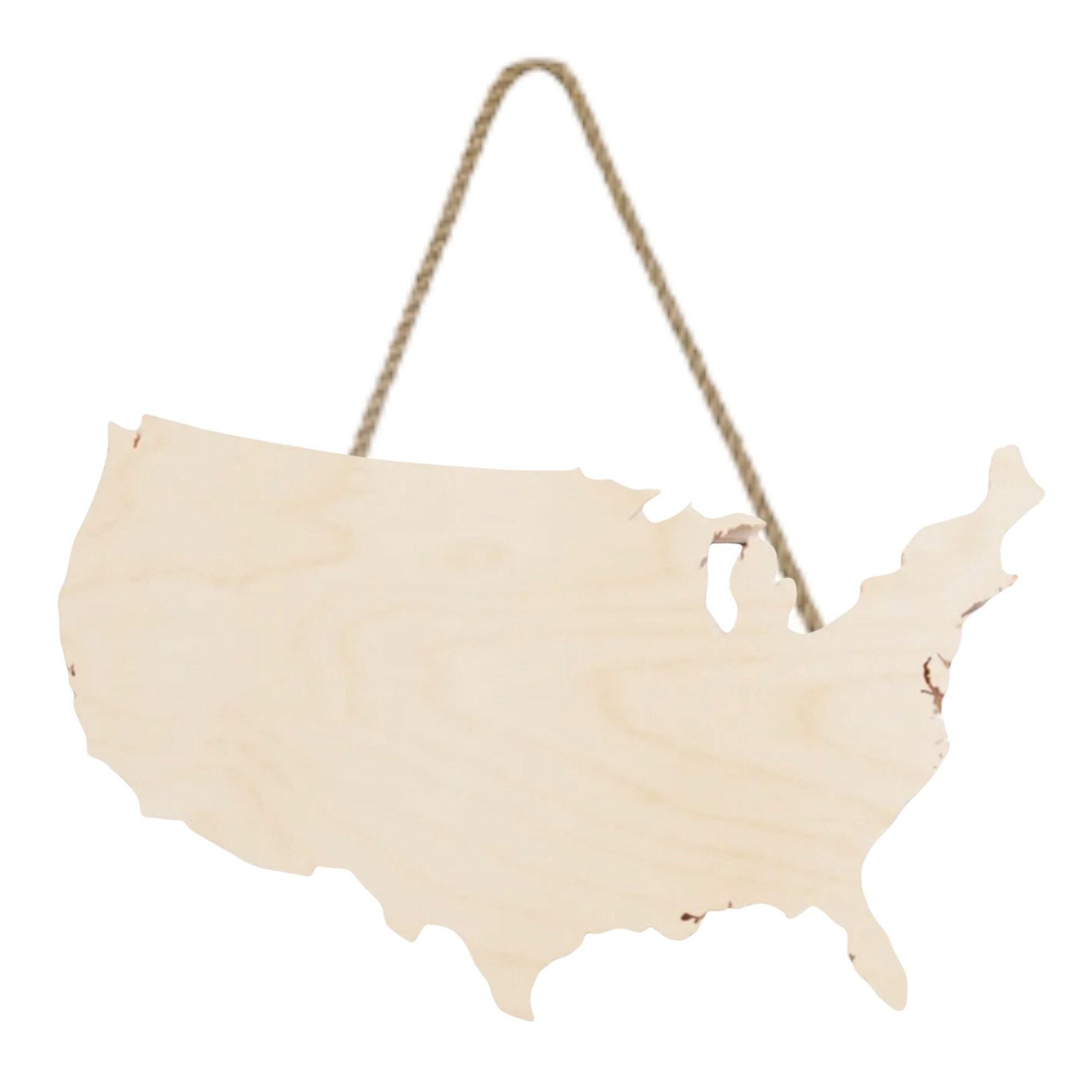 Wooden Usa Map Wall Art – Rustic Farmhouse Patriotic Display