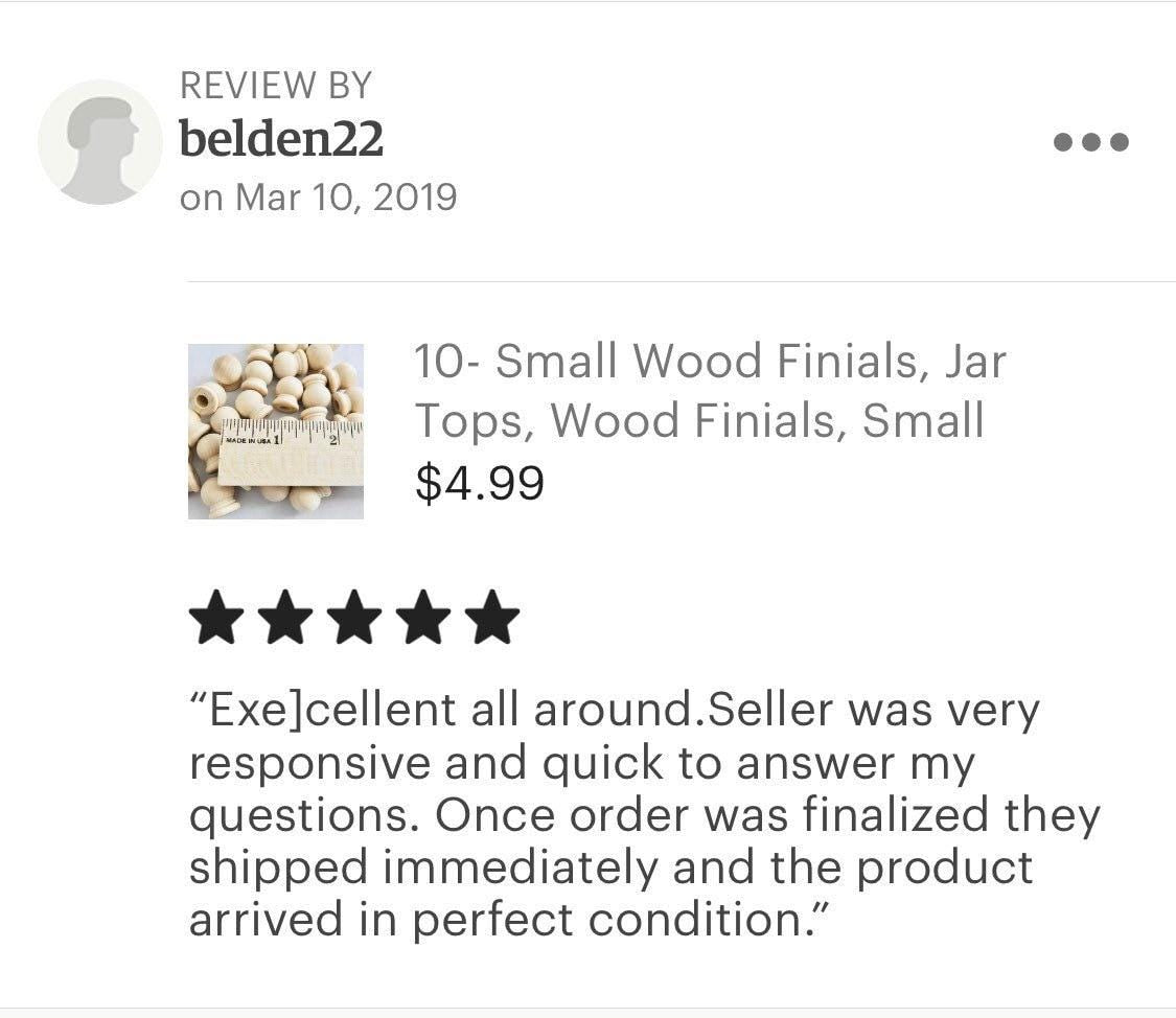 Unfinished Wood Finial Set – 10 Pieces for Diy Craft Projects