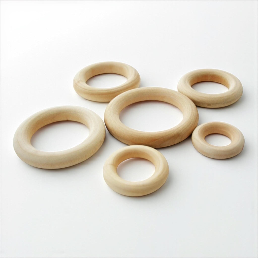 DIY Craft Ring Natural Maple Wood Supply Unfinished Wooden Blank Base Macrame Project Essential Bulk Craft Materials USA Made Quality Chemical Free Safe Construction Baby Teething Toy Ring Wedding Decoration Supply Handmade Jewelry