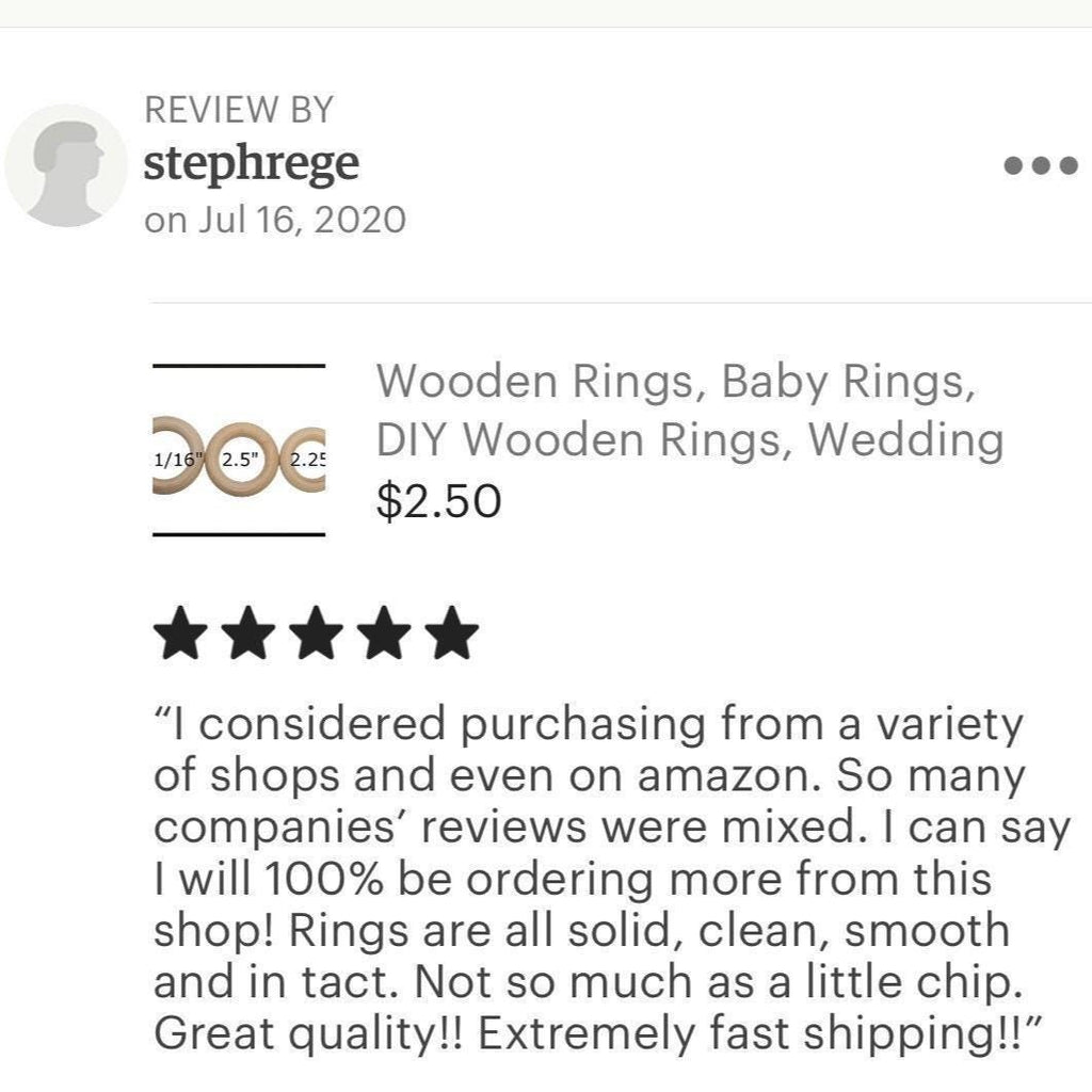 Wooden Craft Ring – Natural Maple for Diy Macrame and Teething Toys