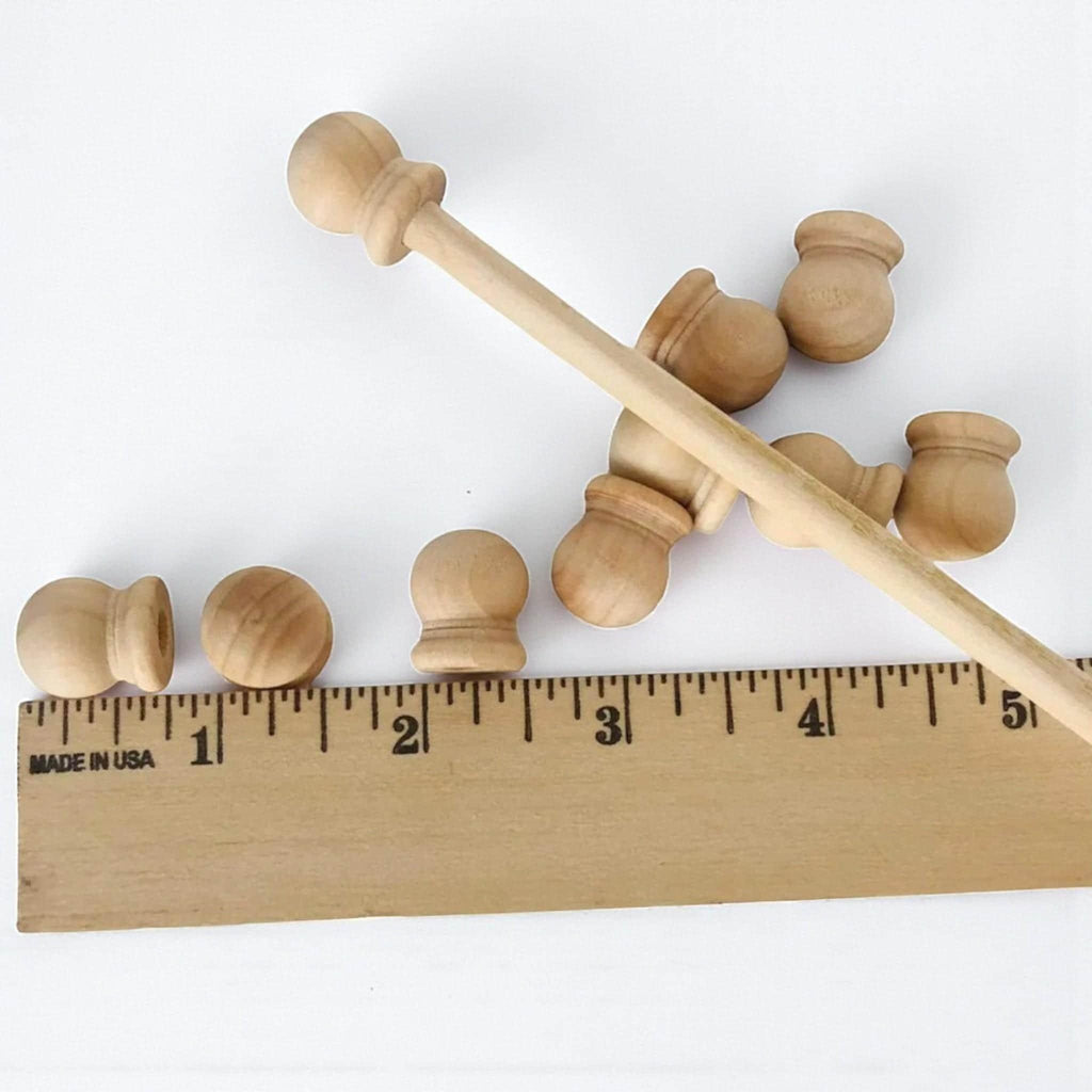 Unfinished Wood Finial Set – 10 Pieces for Diy Craft Projects