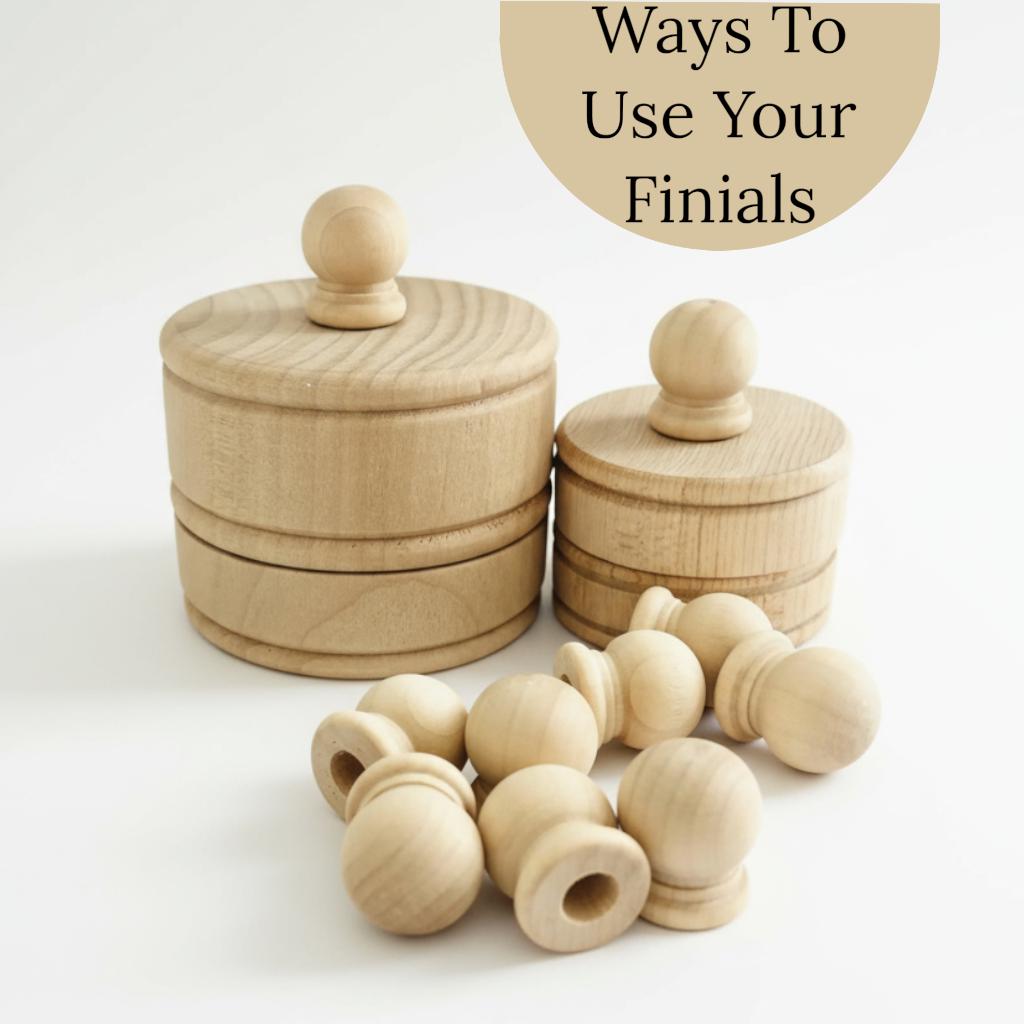 Unfinished Wood Finial Set – 10 Pieces for Diy Craft Projects
