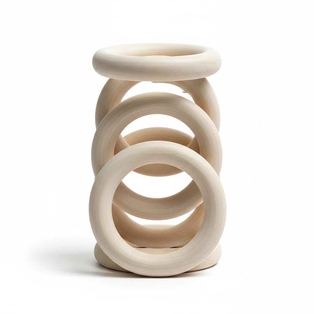 Wooden Craft Ring – Natural Maple for Diy Macrame and Teething Toys
