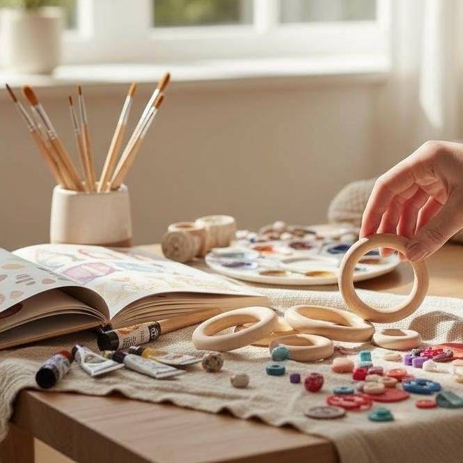 Wedding Decoration Supply Natural Wood Ring Maple Craft Material DIY Project Base Handmade Gift Component Macrame Supplies Bulk Quantity USA Made Chemical Free Safe Baby Teething Ring Smooth Sanded Finish Splinter Free Design Wreath Making