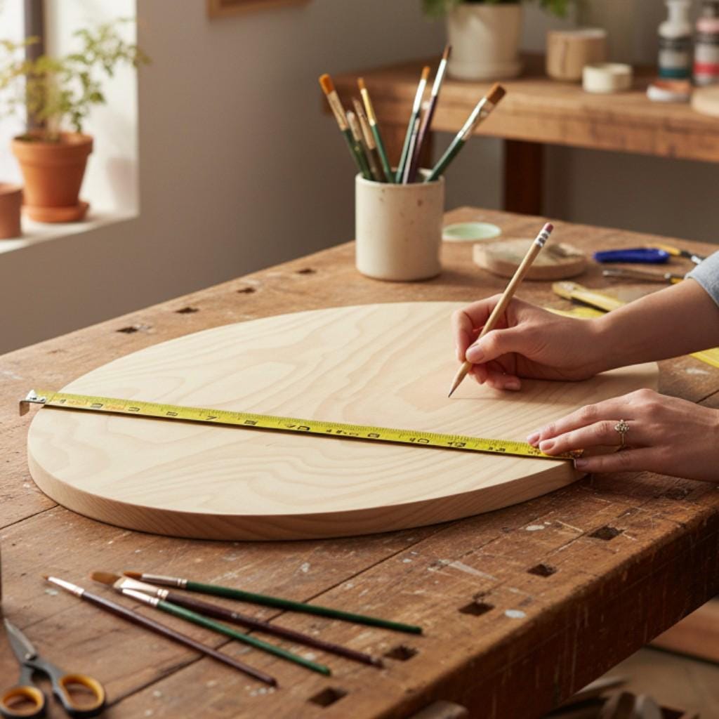 Unfinished Wood Oval Blank – Baltic Birch Craft Base for Diy Projects