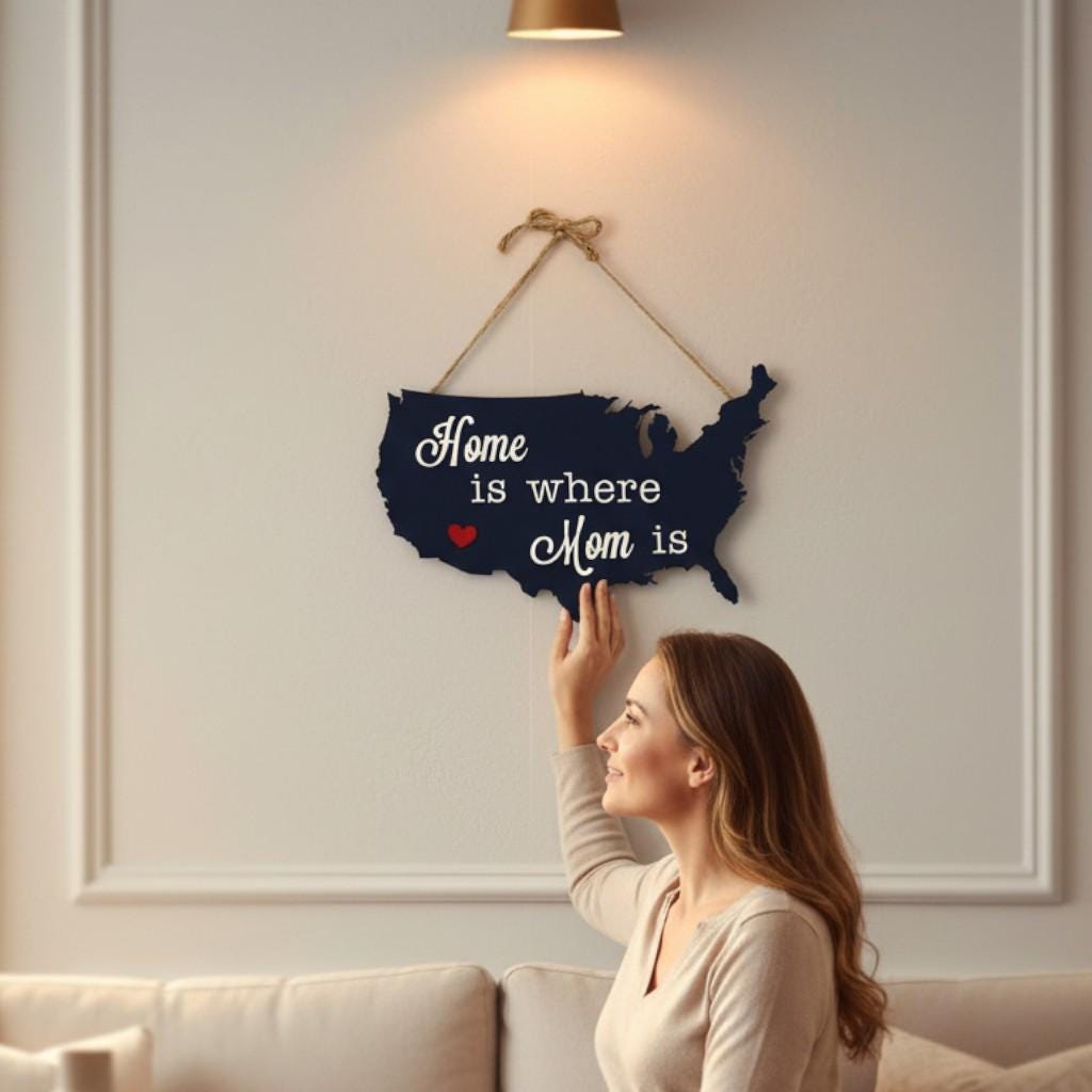 Wooden Usa Map Wall Art – Rustic Farmhouse Patriotic Display