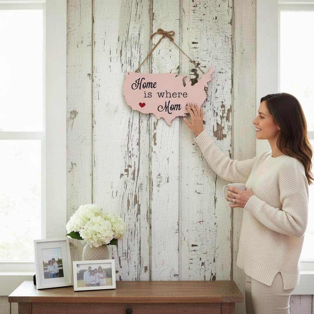 Wooden Usa Map Wall Art – Rustic Farmhouse Patriotic Display