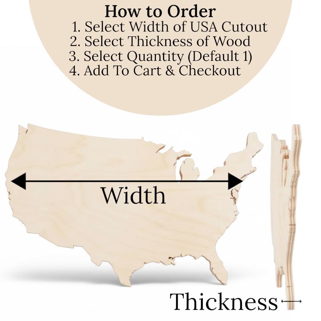 Rustic Farmhouse Style Wooden Usa Map Wall Hanging Art Display Natural Wood Grain Patriotic Home Accent Half Circle Base America Cutout Design Modern Cabin Lodge Aesthetic Living Room Statement Piece Geography Display Travel Map Unfinished