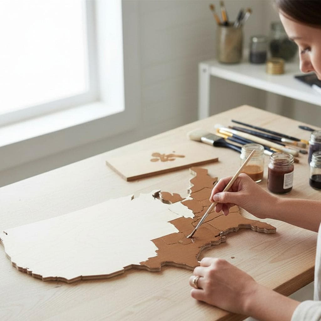 Wooden Usa Map Wall Art – Rustic Farmhouse Patriotic Display