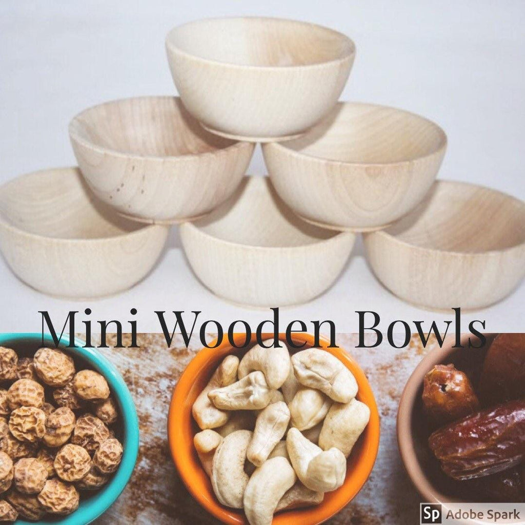 Artisan Crafted Wooden Bowl Small Natural Wood Dish Handmade Kitchen Storage Rustic Farmhouse Styling Mini Jewelry Holder Light Grain Finish Smooth Surface Safe Handling Spice Bowl Serving Dish Montessori Sensory Play Material Educational