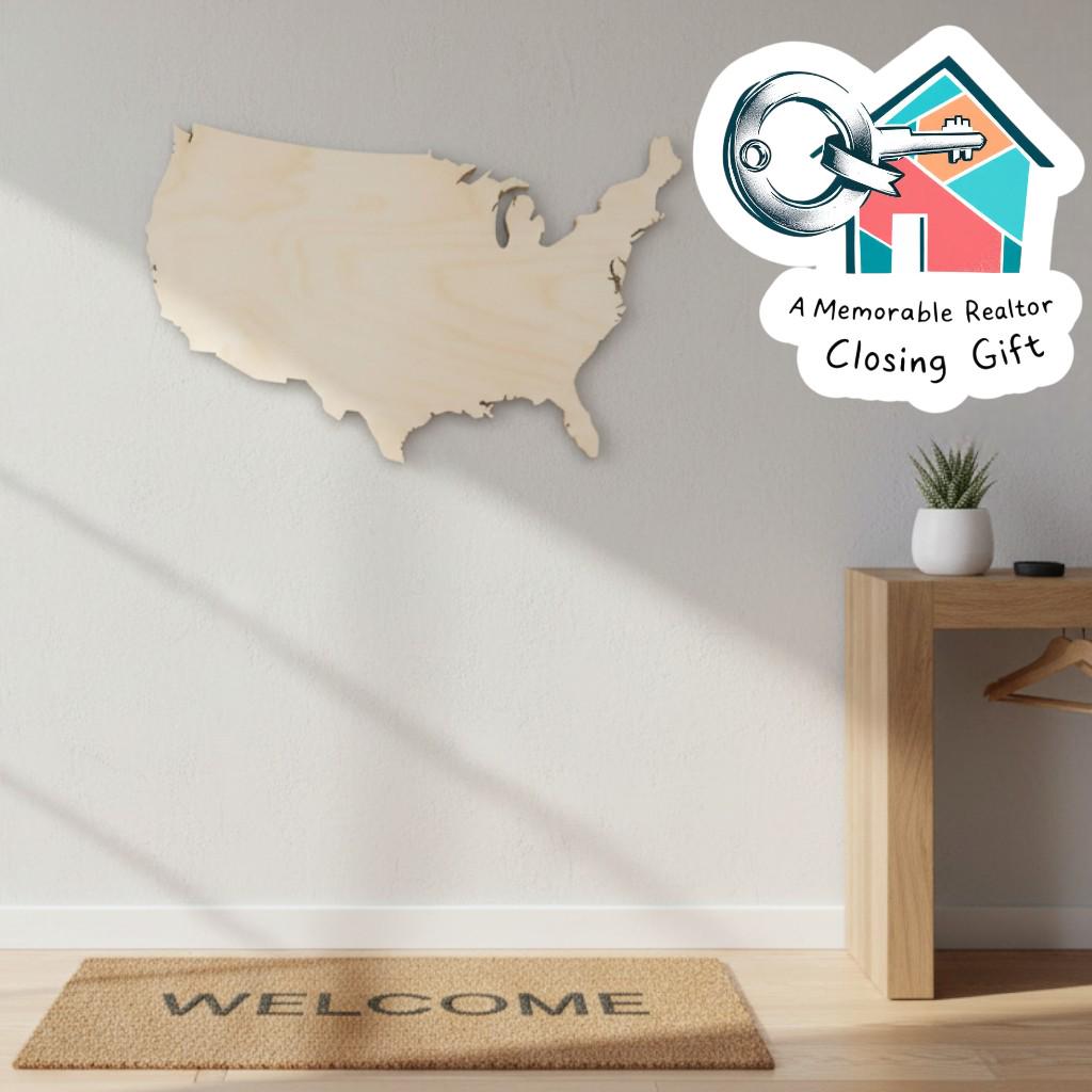 Wooden Usa Map Wall Art – Rustic Farmhouse Patriotic Display