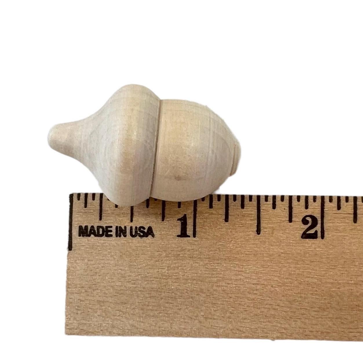 Natural Wooden Acorn Pieces Unfinished Maple Hardwood Craft Supply 100 Pack Bulk Set Ready For Painting DIY Fall Autumn Projects Seasonal Decoration Elements Rustic Farmhouse Woodland Style Montessori Waldorf Learning Materials Educational