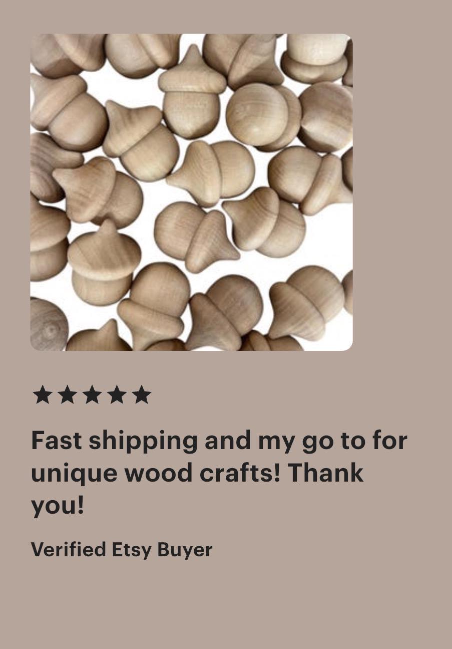 Unfinished Wood Acorn – 100pack Fall Craft Supply Set