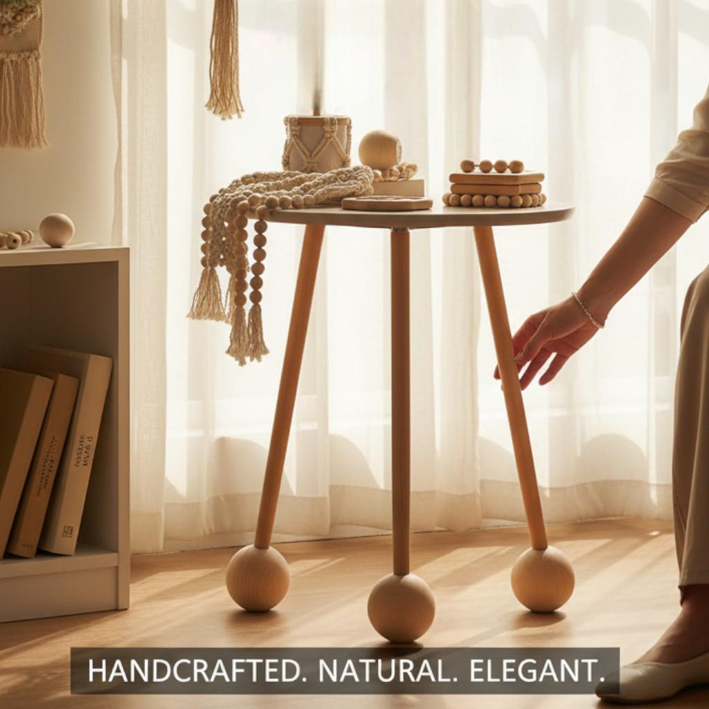 Wooden Craft Ball – Unfinished Natural Sphere for Sorting Games