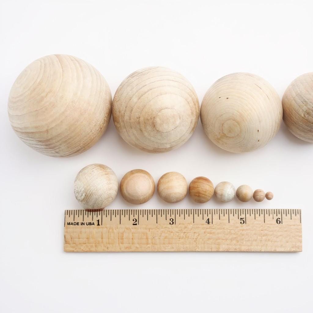 Wooden Craft Ball – Unfinished Natural Sphere for Sorting Games