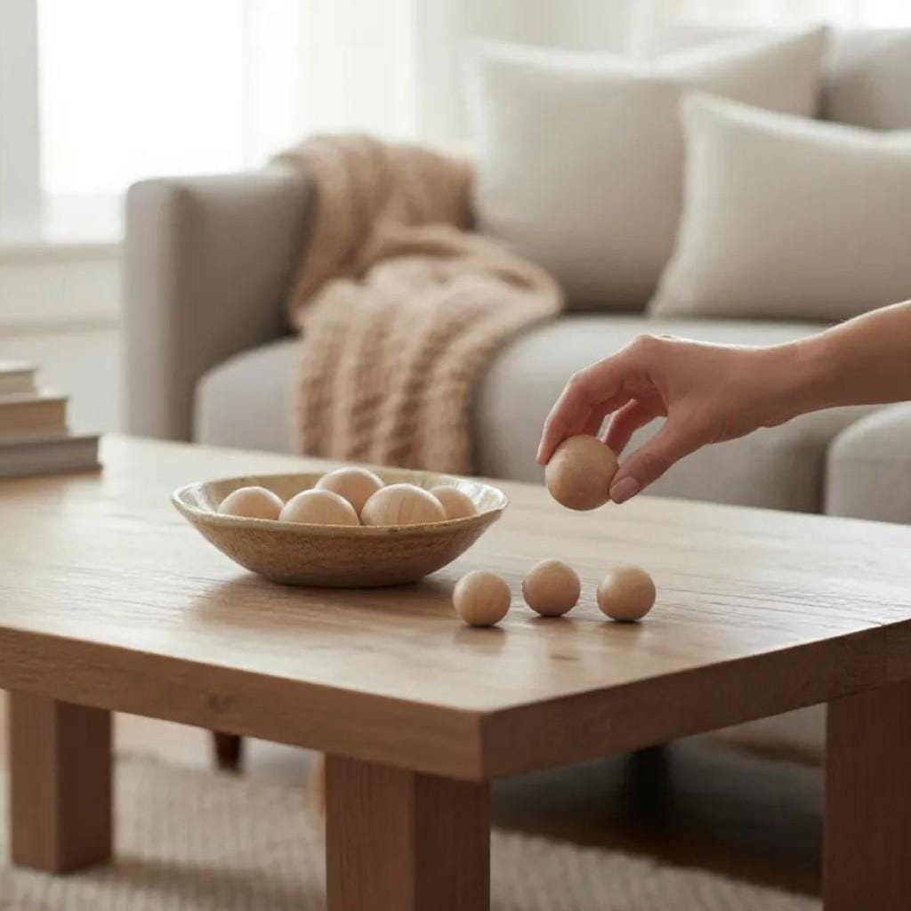 Wooden Craft Ball – Unfinished Natural Sphere for Sorting Games