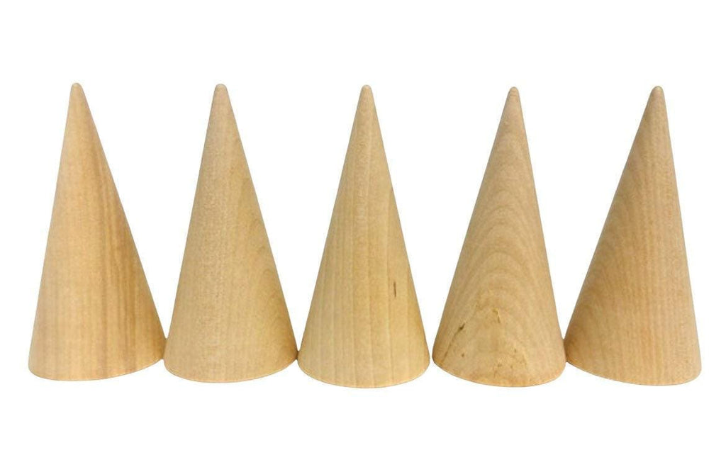 Minimalist Ring Display Cone Natural Maple Wood Holder Solid Construction Unfinished Surface Jewelry Organization Stand Bedroom Storage Solution Smooth Finish Ready Customize DIY Craft Project Premium Quality Handmade Wooden Display Retail