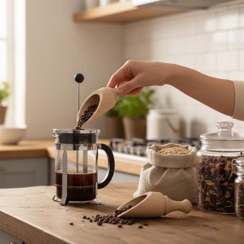 Handcrafted Wooden Spoon Natural Material Construction Small Size Scoop Traditional Design Element Rustic Wood Finish Versatile Use Tool Sustainable Material Choice Eco Friendly Option Minimalist Style Accessory Practical Function Item