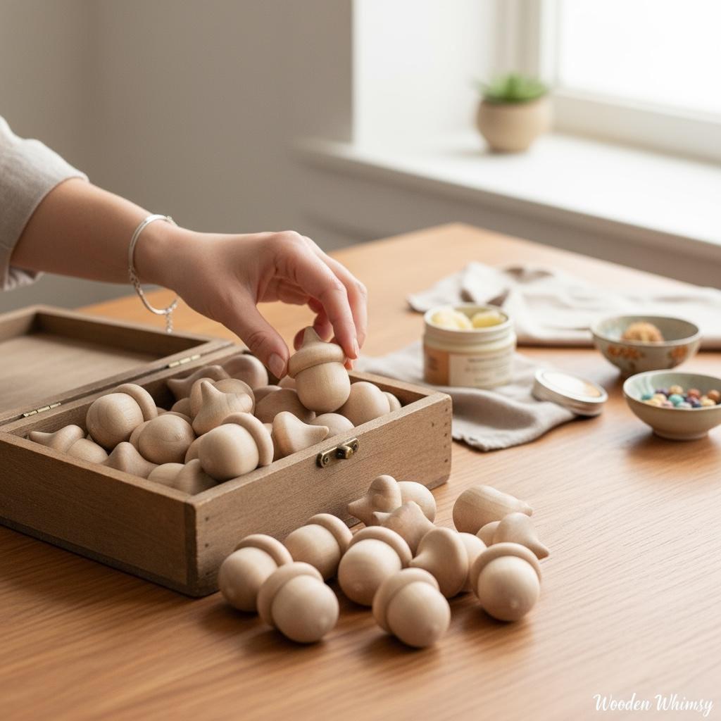 Unfinished Wood Acorn – 100pack Fall Craft Supply Set