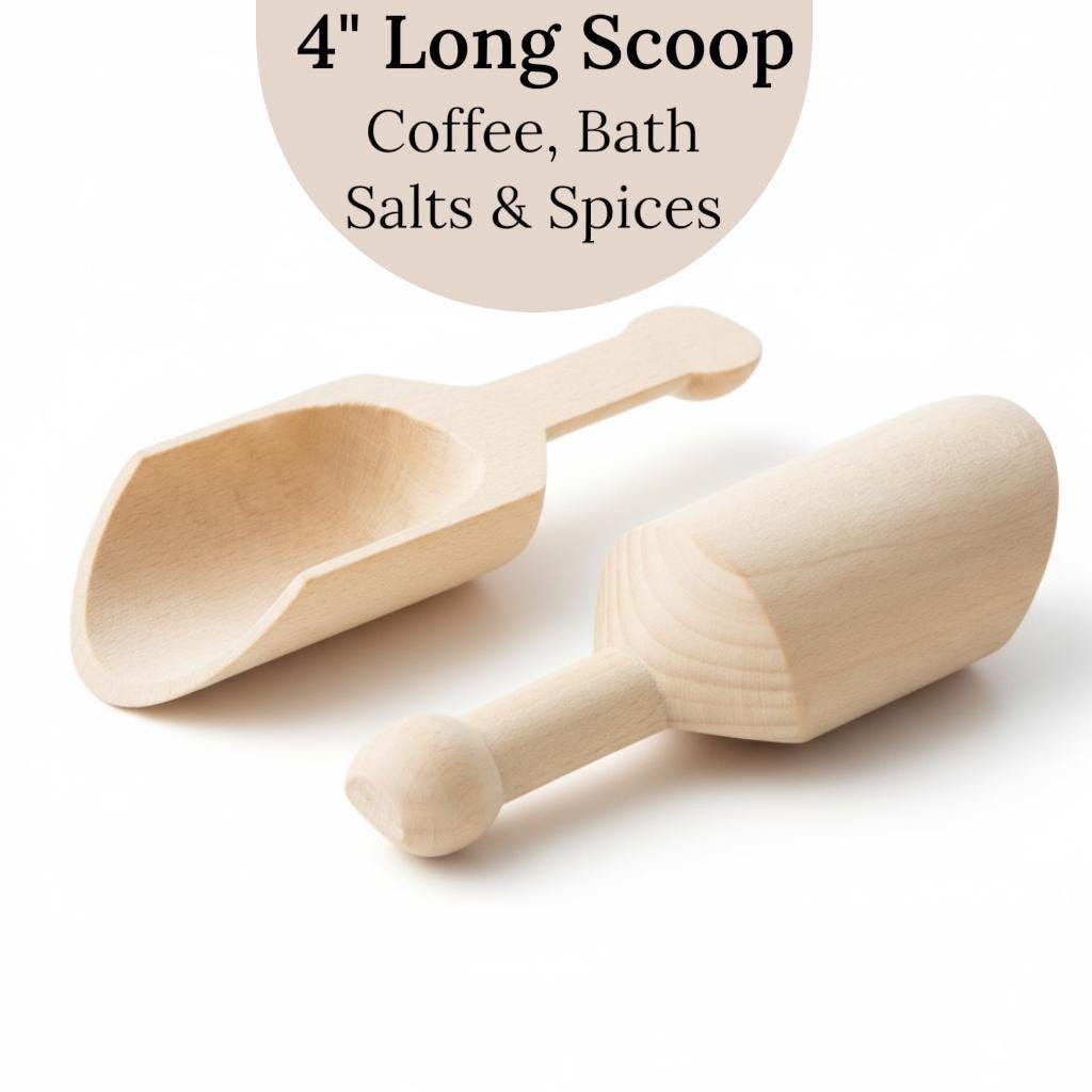 Wooden Bath Scoop Wedding Favor Rustic Gift Idea Perfect Present Option Mini Wood Utensil Natural Material Handcrafted Quality Small Size Versatile Use Unfinished Wood Wedding Accessory Bath Salt Container Candy Buffet Tool Eco Friendly