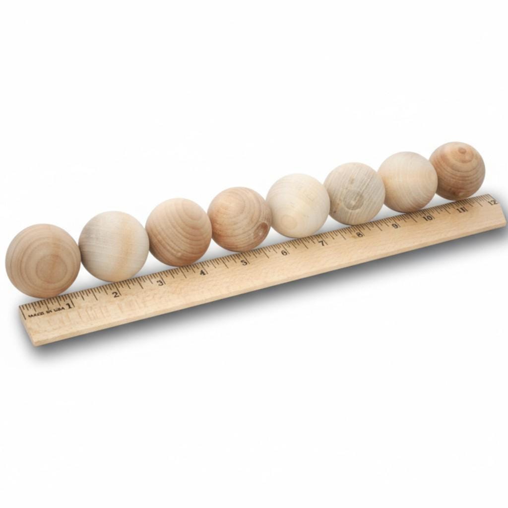 Educational Wooden Ball Natural Craft Sphere Unfinished Birch Wood Bead Montessori Learning Material Sorting Activity Tool Math Game Supply Sensory Play Development DIY Creative Project Painting Craft Fine Motor Skill Building Hands On