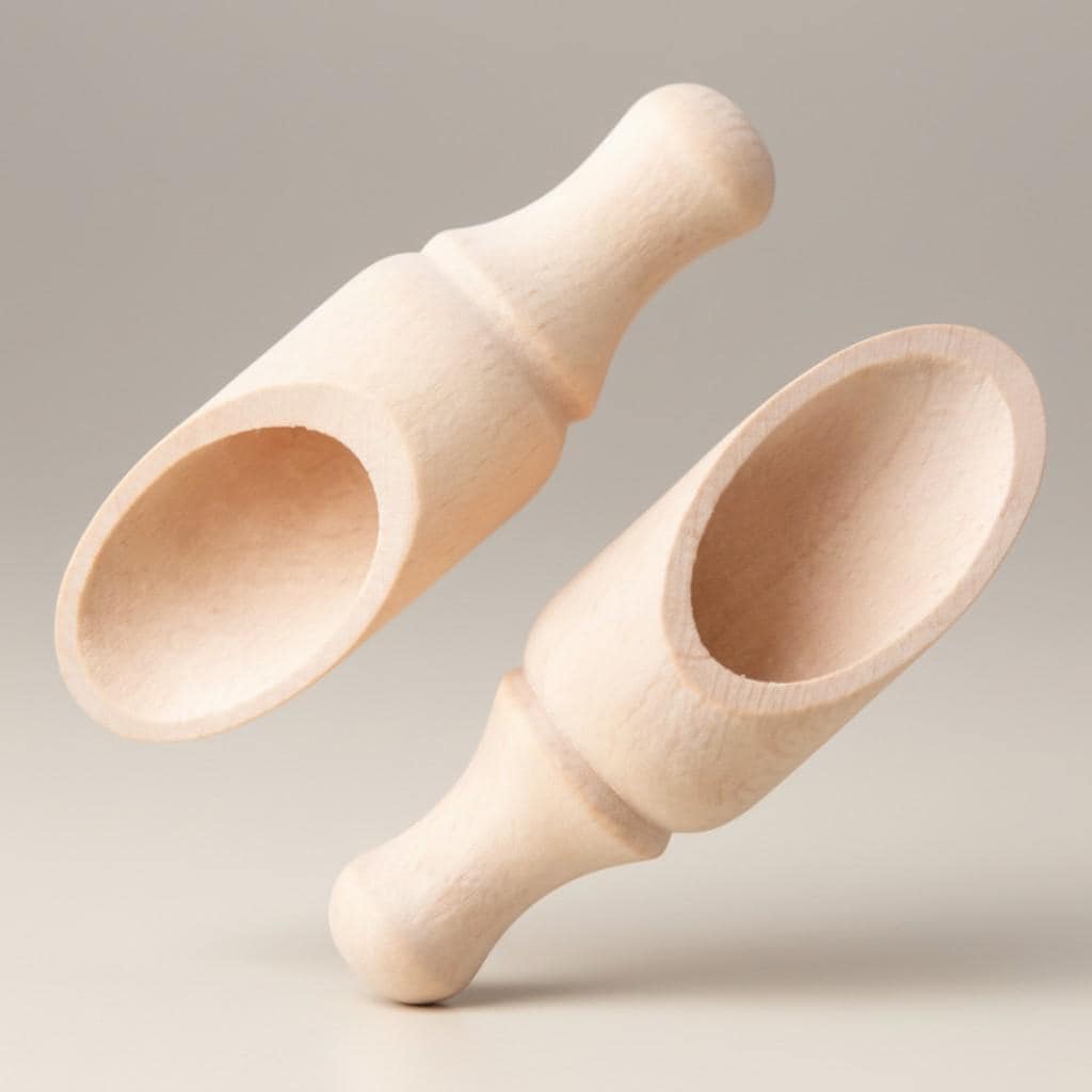 Wooden Bath Scoop Natural Material Handcrafted Kitchen Measuring Spoon Rustic Farmhouse Style Small Wood Scoop Unfinished Grain Pattern Coffee Measure Tool Versatile Bathroom Kitchen Accessory Premium Organic Wood Wedding Gift Favor Idea