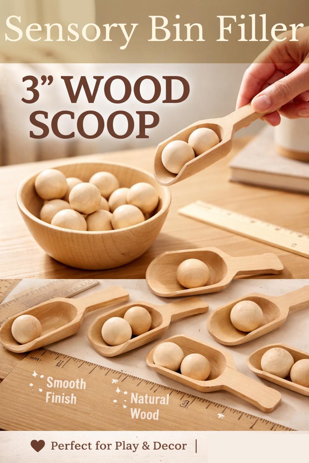 Bath Salt Scoop – Natural Wood Handcrafted Measuring Spoon