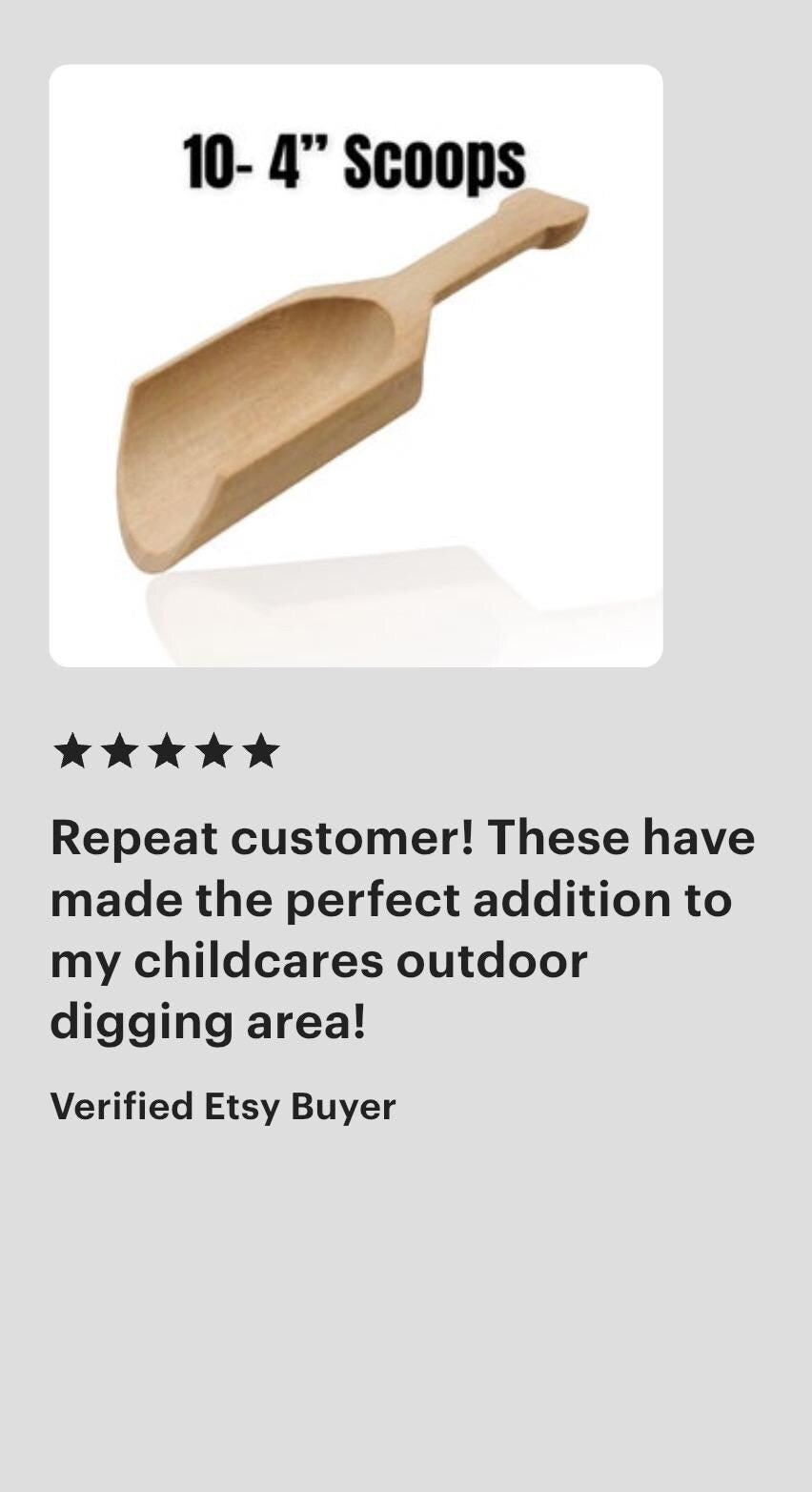 Wooden Wedding Favor – Rustic 4" Scoop Baby Shower Gift