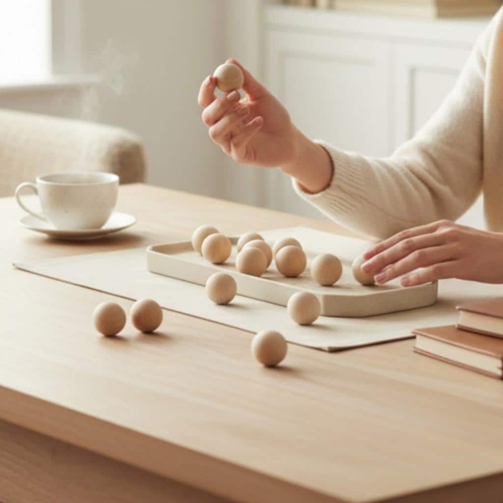 Wooden Craft Ball – Unfinished Natural Sphere for Sorting Games
