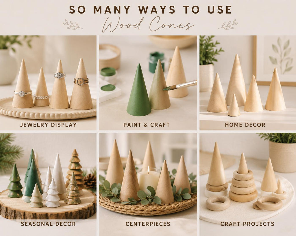 Wooden Ring Cone – Unfinished Maple Waldorf Craft Jewelry Holder
