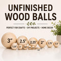 Unfinished Wooden Craft Ball Natural Birch Wood Sphere Montessori Learning Tool Educational Sorting Activity Game Math Material Sensory Play Development DIY Painting Project Creative Craft Supply Hands On Learning Fine Motor Skill Building