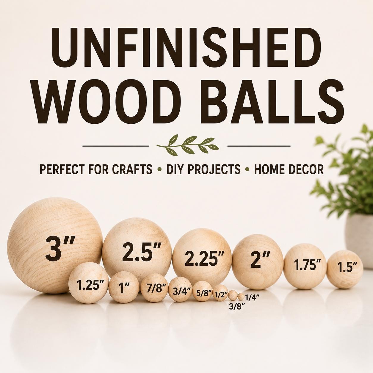 Unfinished Wooden Craft Ball Natural Birch Wood Sphere Montessori Learning Tool Educational Sorting Activity Game Math Material Sensory Play Development DIY Painting Project Creative Craft Supply Hands On Learning Fine Motor Skill Building