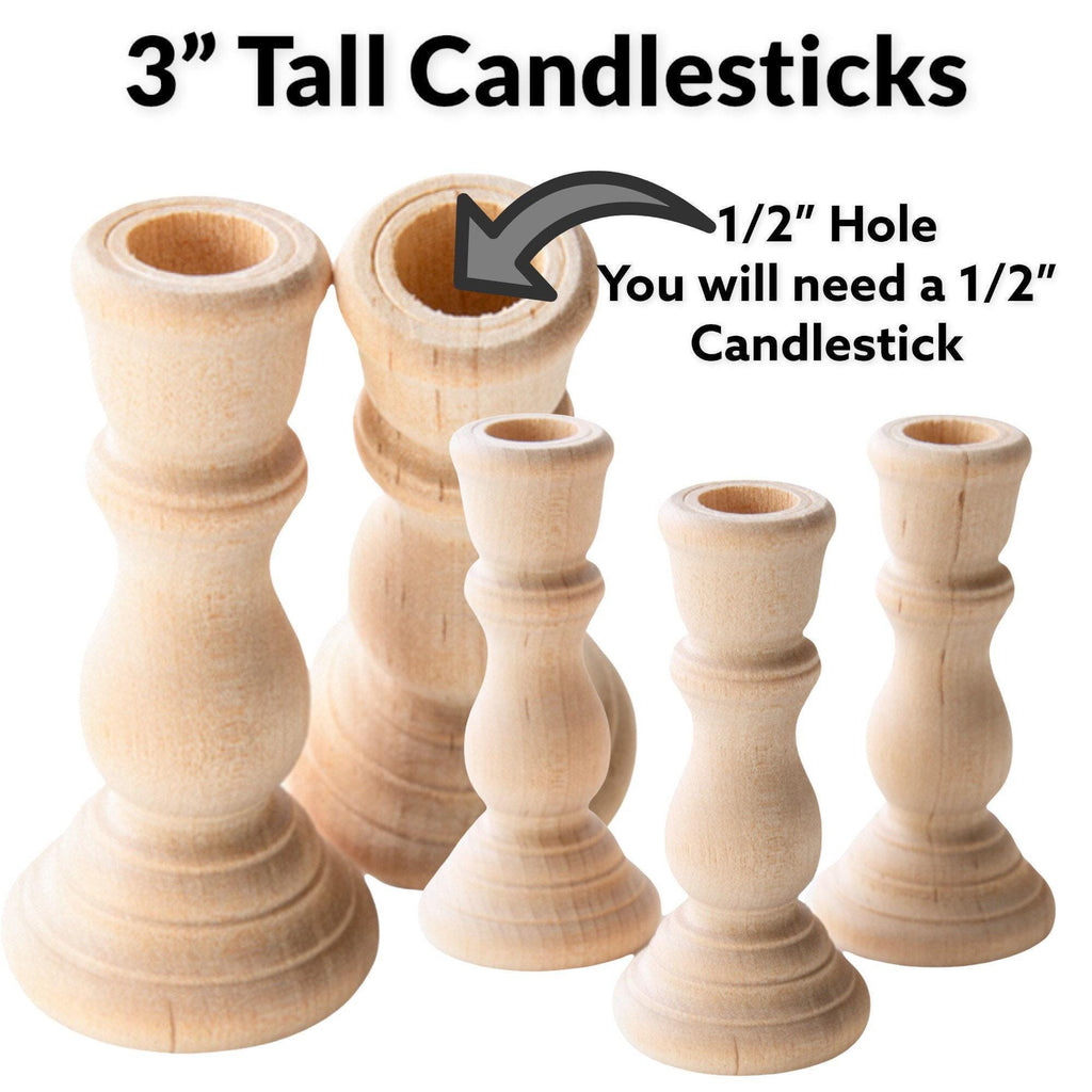 Wooden Candle Holder – Rustic Wedding Centerpiece Farmhouse Taper