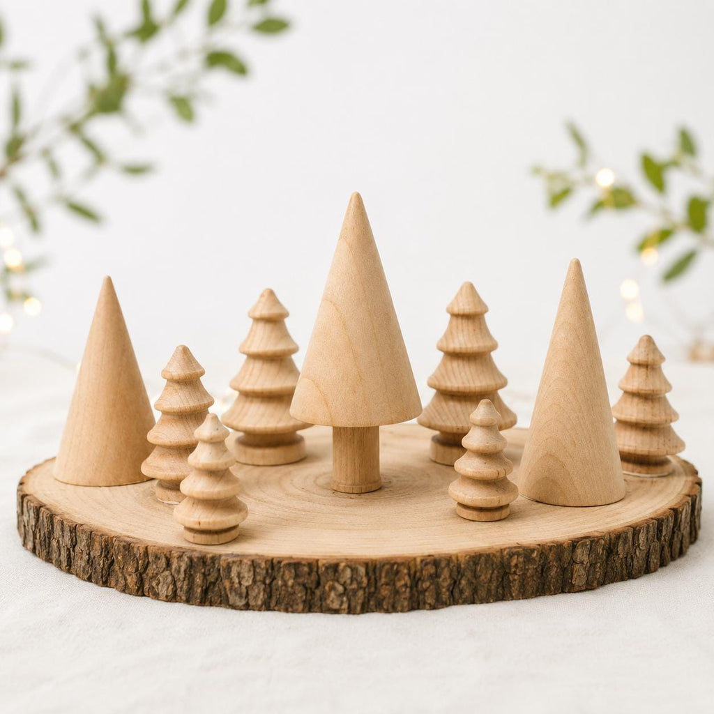 Wooden Ring Cone – Unfinished Maple Waldorf Craft Jewelry Holder