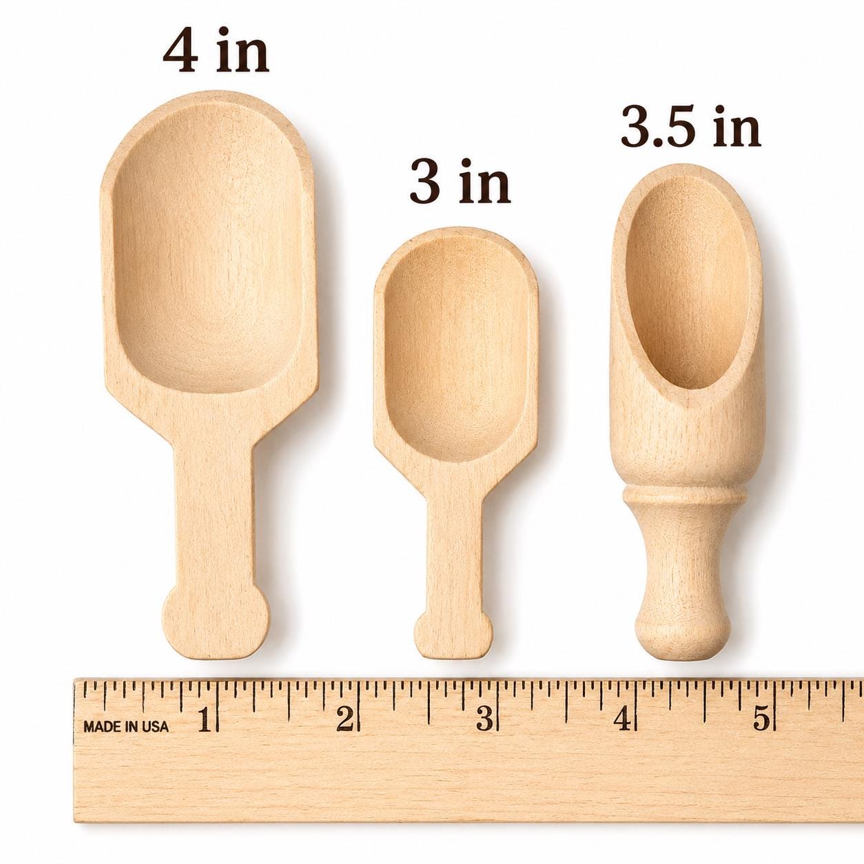 Handcrafted Wooden Measuring Spoon Natural Wood Bath Scoop Rustic Kitchen Essential Unfinished Wood Grain Pattern Small Coffee Measure Tool Farmhouse Kitchen Style Versatile Bathroom Accessory Premium Natural Material Wedding Favor Gift
