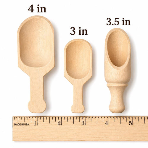 Handcrafted Wooden Measuring Spoon Natural Wood Bath Scoop Rustic Kitchen Essential Unfinished Wood Grain Pattern Small Coffee Measure Tool Farmhouse Kitchen Style Versatile Bathroom Accessory Premium Natural Material Wedding Favor Gift
