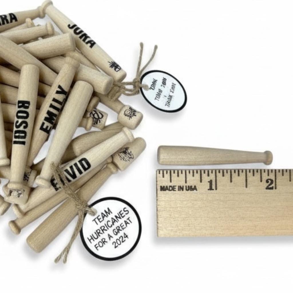 Miniature Baseball Bat – Unfinished Maple Wood Party Favor