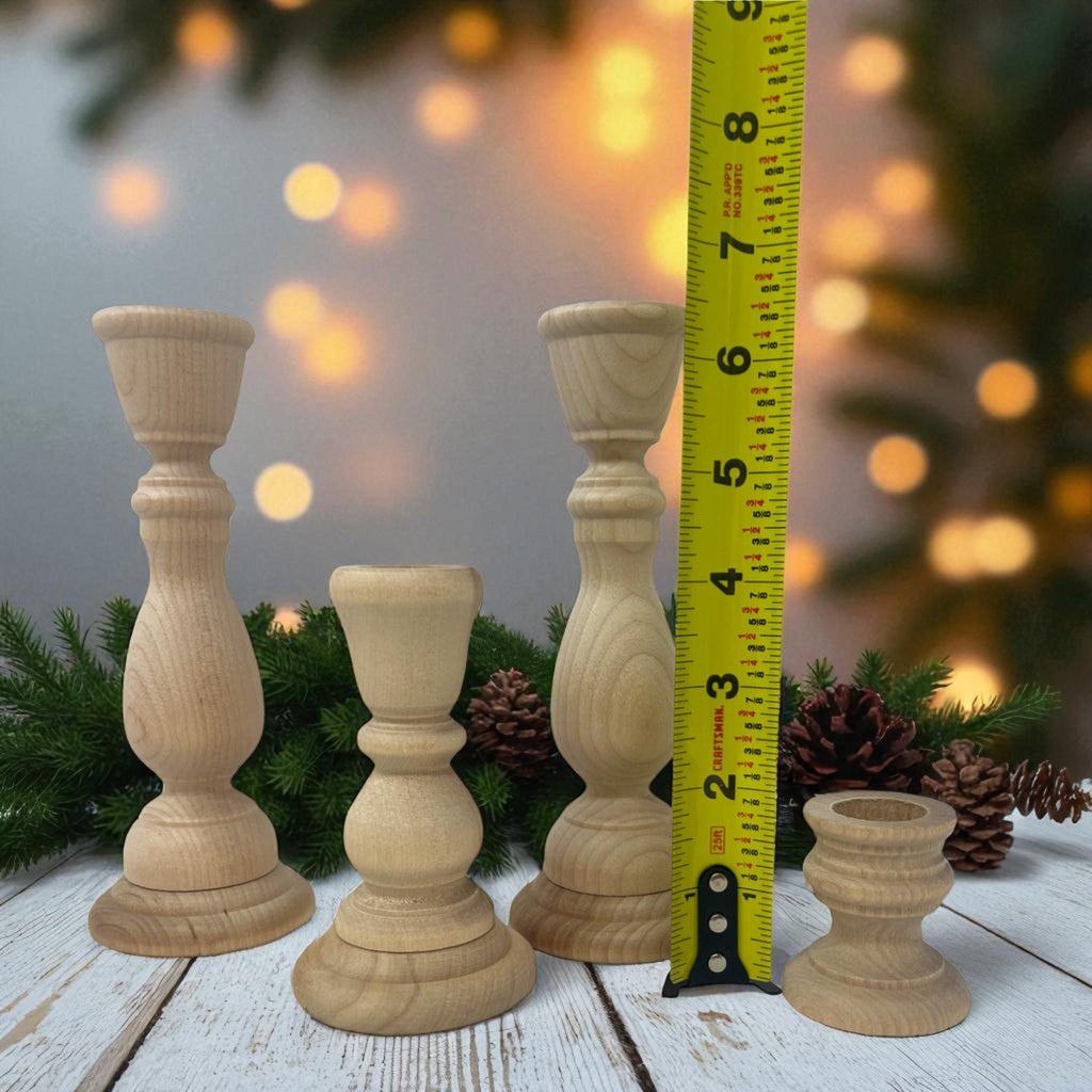 Wooden Candle Holder – Rustic Wedding Centerpiece Farmhouse Taper