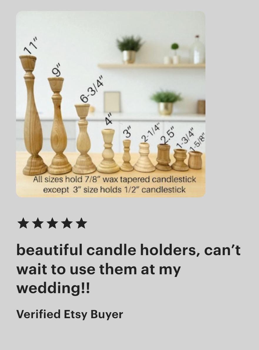 Wooden Candle Holder – Rustic Wedding Centerpiece Farmhouse Taper